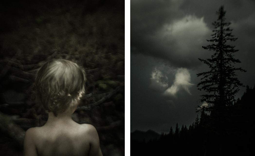 E in camp / Cloud and tree - Rainier, None